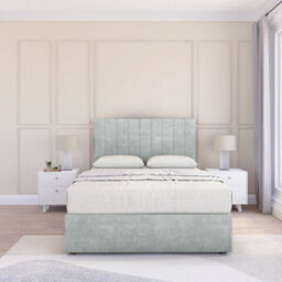 "Sloomy 2Ft6 Kansas Divan Bed Base Silver Naples ,2 Drawers & 54"" Floor Standing Headboard - Small Single" - thumbnail 2