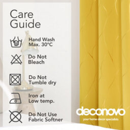 Deconovo Thermal Insulated Blackout Curtains Gold Wave Foil Printed Eyelet Curtains, W66 X L54 Inch, Mellow Yellow, 1 Pair - thumbnail 9