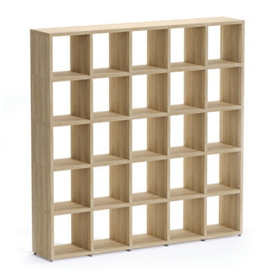 RB UK Boon 25 Cube Shelving Unit Eco-Friendly Bookcase Freestanding Heavy Duty Oak, Made In Austria (H)1830mm (W)1810mm (D)330mm