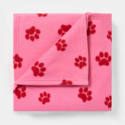 Ohs Paw Pet Dog Blanket Throw Soft Puppy Animal Mat, Pink/red - 120 X 150Cm - thumbnail 3