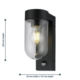 First Choice Lighting Set Of 2 Parnie - Black Motion Sensor Outdoor Wall Lights - thumbnail 5