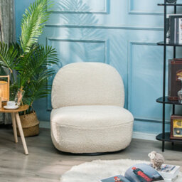 Nordlys White Bouclé Swivel Lounge Chair Modern Design Style Living Room - thumbnail 9