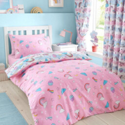 Portfolio Home Dreamy Unicorns Pink Duvet Cover Set Unicorn Themed Single Bedding Set - thumbnail 2