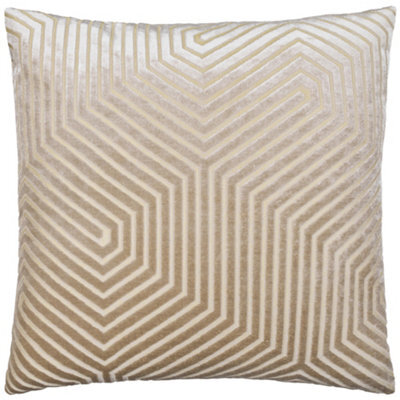 Paoletti Evoke Cut Velvet Polyester Filled Cushion, Mink. 55 X 55Cm - image 1