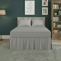 Fitted Valance Bed Sheet Polycotton Mattress Cover And Frill Easy Care Silver