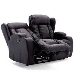 More4Homes Caesar Electric Recliner Bonded Leather 1+2 Seater Sofa Set (Black) - thumbnail 3