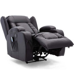 More4Homes Caesar Electric Recliner Bonded Leather 1+2 Seater Sofa Set (Black) - thumbnail 5