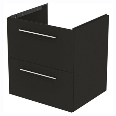 Ideal Standard I.life B Matt Carbon Grey Wood Effect Wall-Mounted Bathroom Vanity Unit (H) 630mm (W) 600mm - image 1