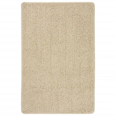 Berkfield Shaggy Rug Cream 200X290 Cm Anti Slip