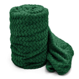 Velosso Cosy Touch Chevron Pattern Faux Mink Throw Blanket - Luxurious Feel, High-Quality Weave For Sofa, Bed - 127Cm X 152Cm - Emerald