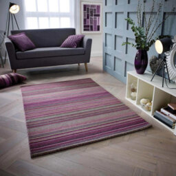Melrose Mubai Stripe Wool Made Berry Area Rug 200/285Cm - thumbnail 1