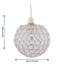 First Choice Lighting Set Of 2 Clear Jewelled Globe Light Shades - thumbnail 6