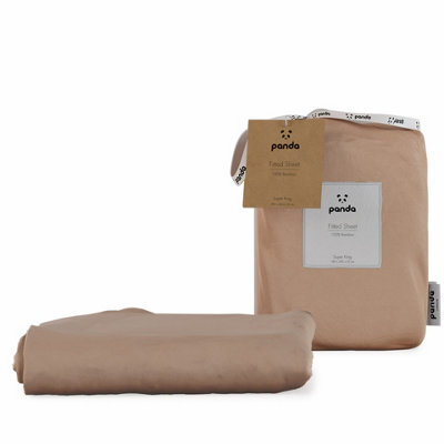 Panda London 100% Bamboo Bedding Fitted Sheet Vintage Pink - image 1
