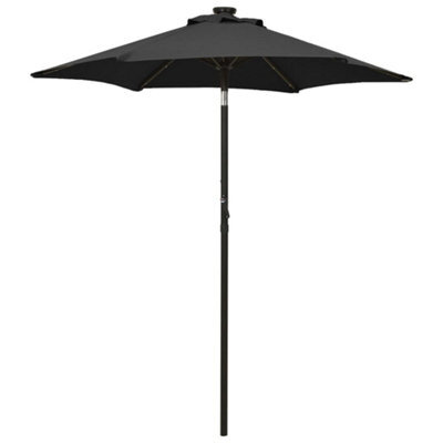 Berkfield Parasol With Led Lights Black 200X211 Cm Aluminium - image 1