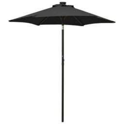 Berkfield Parasol With Led Lights Black 200X211 Cm Aluminium - thumbnail 1