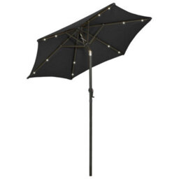 Berkfield Parasol With Led Lights Black 200X211 Cm Aluminium - thumbnail 2
