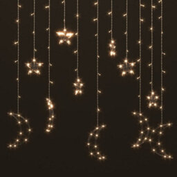 Berkfield Star And Moon Fairy Lights Remote Control 138 Led Warm White - thumbnail 3