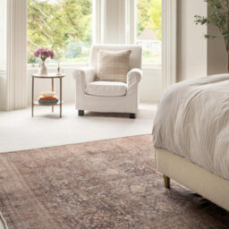 Loomed Traditional Design Cotton Chenille Rug Beige Brown Machine Washable 200Cm X 290Cm - thumbnail 4