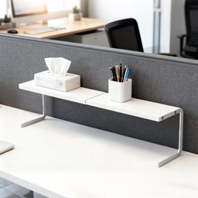 Adjustable Metal Desk Organizer Narrow Ultra-Thin Multi-Layered Tabletop Rack Uk - image 1