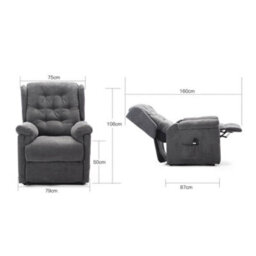 More4Homes Barnsley Fabric Electric Single Motor Riser Rise Recliner Lift Mobility Tilt Armchair Charcoal - thumbnail 9