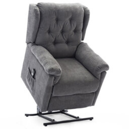 More4Homes Barnsley Fabric Electric Single Motor Riser Rise Recliner Lift Mobility Tilt Armchair Charcoal - thumbnail 4