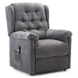 More4Homes Barnsley Fabric Electric Single Motor Riser Rise Recliner Lift Mobility Tilt Armchair Charcoal - thumbnail 2