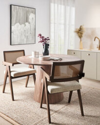 Beliani Set Of 2 Dining Chairs Ava Wood Brown/ Light Beige - thumbnail 2