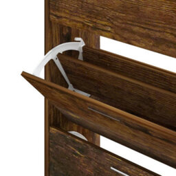Berkfield Shoe Cabinet Smoked Oak 63X24X103 Cm Engineered Wood - thumbnail 6