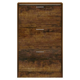 Berkfield Shoe Cabinet Smoked Oak 63X24X103 Cm Engineered Wood - thumbnail 4