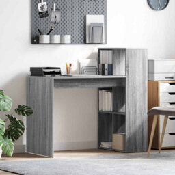 Berkfield Writing Desk Grey Sonoma Engineered Wood, Laminate Medium