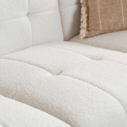 3 Seater Sofa Settee White Boucle Teddy Fabric Birlea Cloud - thumbnail 4