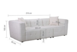 3 Seater Sofa Settee White Boucle Teddy Fabric Birlea Cloud - thumbnail 9