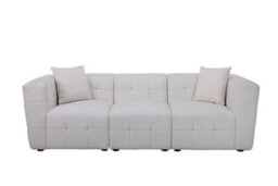 3 Seater Sofa Settee White Boucle Teddy Fabric Birlea Cloud - thumbnail 8