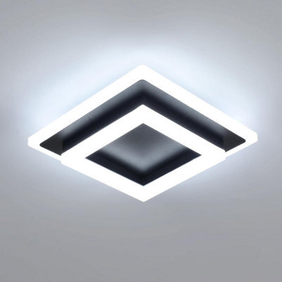 Pheashine Modern Square Led Ceiling Light 30W 3300Lm 6500K Cool White Acrylic Black - image 1