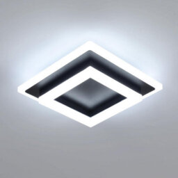 Pheashine Modern Square Led Ceiling Light 30W 3300Lm 6500K Cool White Acrylic Black - thumbnail 1