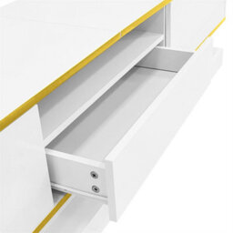 Abrihome Modern Tv Cabinet With Three Drawers And An Open Compartment - High Gloss With Color-Changing Led Lights, 180X38X45Cm - thumbnail 7