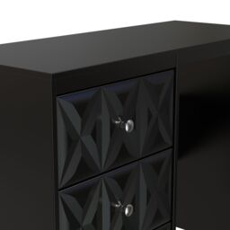 Genoa Ready Assembled Matt Black 3 Drawer Dressing Table (H)756mm (W)969mm (D)395mm - thumbnail 2