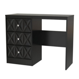 Genoa Ready Assembled Matt Black 3 Drawer Dressing Table (H)756mm (W)969mm (D)395mm - thumbnail 1