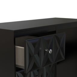 Genoa Ready Assembled Matt Black 3 Drawer Dressing Table (H)756mm (W)969mm (D)395mm - thumbnail 3