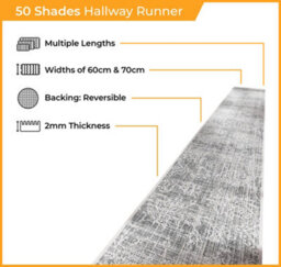 50 Shades Indoor/outdoor Hallway Runner Rug - Durable, Reversible & Hardwearing Carpet For Home Or Garden - thumbnail 2