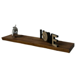 MKGT Rustic Live Edge Wall Shelf Ideal For Kitchen Room Deco (Tudor Oak, 80 Cm Long) - thumbnail 3