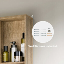 Vonhaus Bathroom Mirror Cabinet, Oak Wood Effect Cabinet With Mirror With Adjustable Internal Shelf & Handleless Design, Chester - thumbnail 4