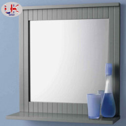 Spot On Dealz Bathroom Wall Mounted Mirror With Cosmetics Shelf Hanging Wooden Frame Elegant - thumbnail 4
