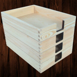 Woodeedoo Pack Of 4 Wooden A4 Paper Tray Document Holder Letter Rack Magazine Storage Stationery Sorter 23 X 31 X 6 Cm - thumbnail 1