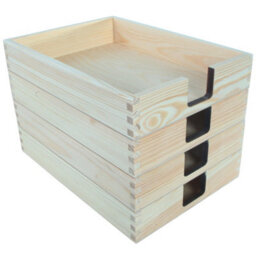 Woodeedoo Pack Of 4 Wooden A4 Paper Tray Document Holder Letter Rack Magazine Storage Stationery Sorter 23 X 31 X 6 Cm - thumbnail 9