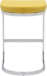 Lamboro Trevi Velvet Kitchen Bar Stools, Chrome Cantilever Frame, Breakfast & Home Bar Stool - Mustard Yellow - thumbnail 8