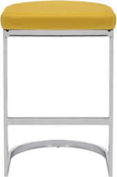 Lamboro Trevi Velvet Kitchen Bar Stools, Chrome Cantilever Frame, Breakfast & Home Bar Stool - Mustard Yellow - thumbnail 5