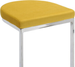 Lamboro Trevi Velvet Kitchen Bar Stools, Chrome Cantilever Frame, Breakfast & Home Bar Stool - Mustard Yellow - thumbnail 7