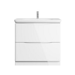 Plum&clay Eden Gloss White Floorstanding Vanity Unit With Round Resin Basin (W)940mm - thumbnail 5