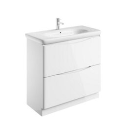 Plum&clay Eden Gloss White Floorstanding Vanity Unit With Round Resin Basin (W)940mm - thumbnail 4